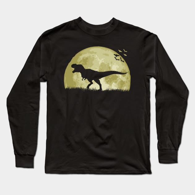 Tyrannosaurus Moon Long Sleeve T-Shirt by Nerd_art